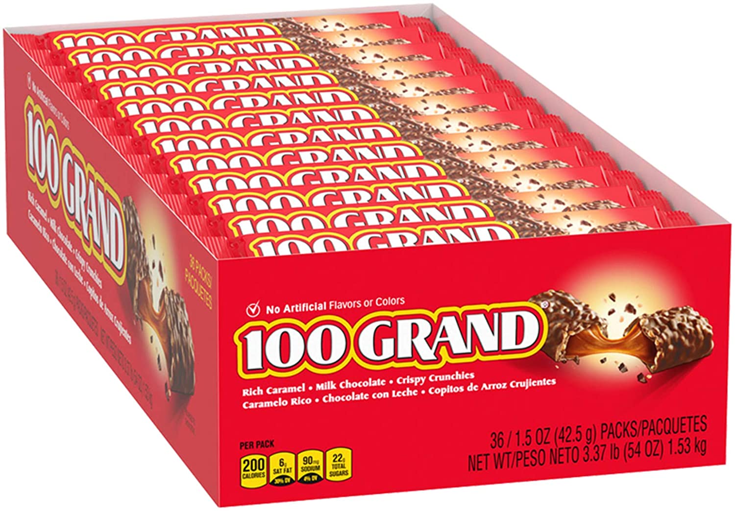 100 Grand Crispy Milk Chocolate with Caramel Full Size Candy Bar