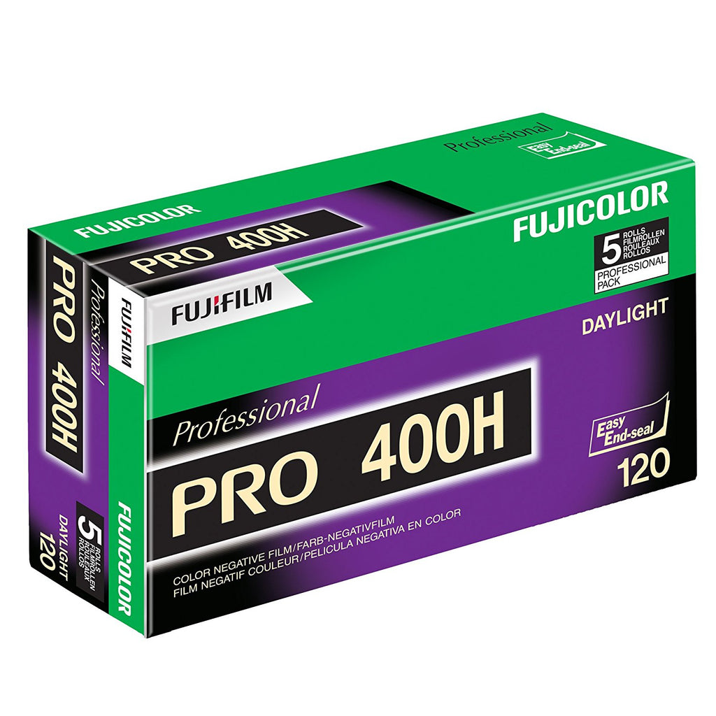Fujifilm 16326119 Fujicolor Pro 120, 400H Color Negative Film ISO 400 - 5 Roll Pro Pack (Green/White/Purple)