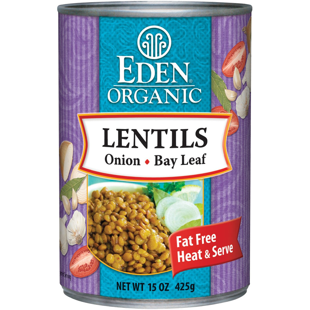 Eden Lentils (green) w/Onion & Bay Leaf, Organic, 15 OZ