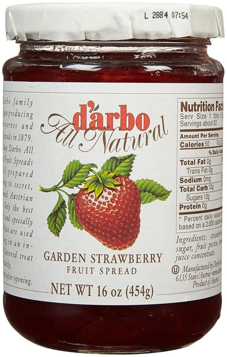 D'arbo Strawberry Fruit Spread, 16 oz