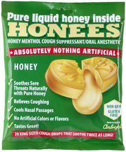 Honees Original Honey Menthol Cough Drops, 20 Count Bag