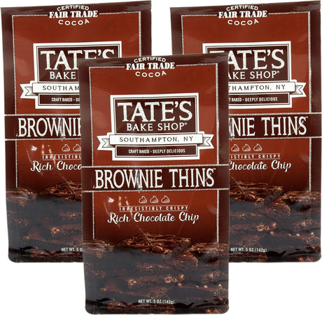 Tates Bake Shop, Brownie Thins Rich Chocolate Chip, 5 Oz (Pack of 3)