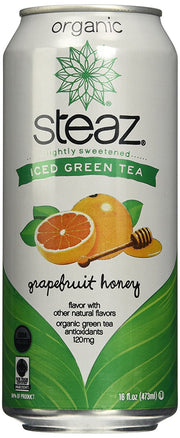 Steaz Oragnic Green Tea Grapefruit Honey 16 Oz - Case of 12