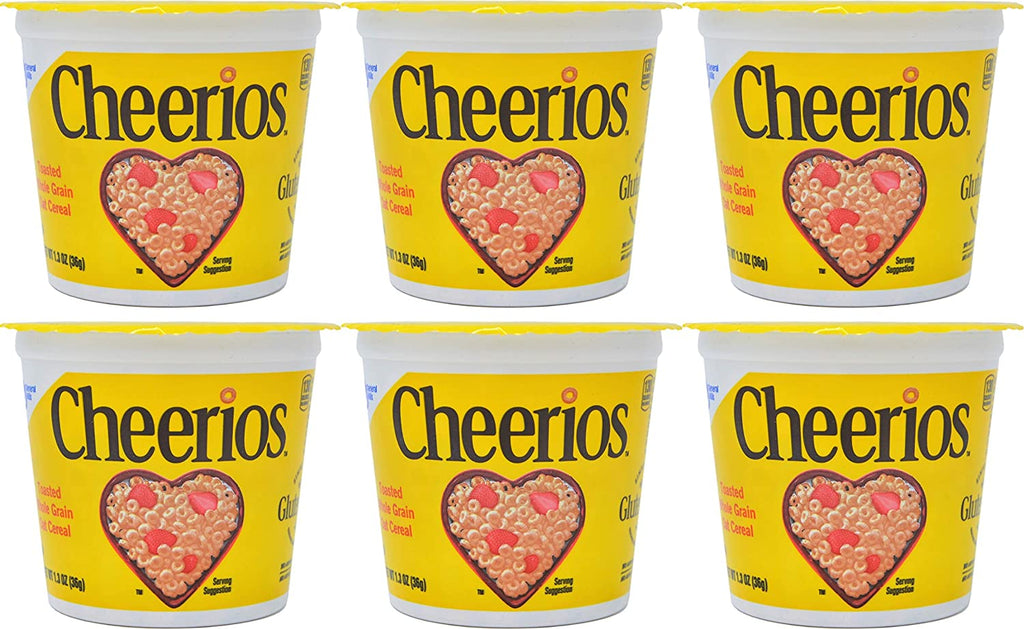 Cheerios Breakfast Cereal, Six Single-Serve 1.3oz Cups(6-Pack)