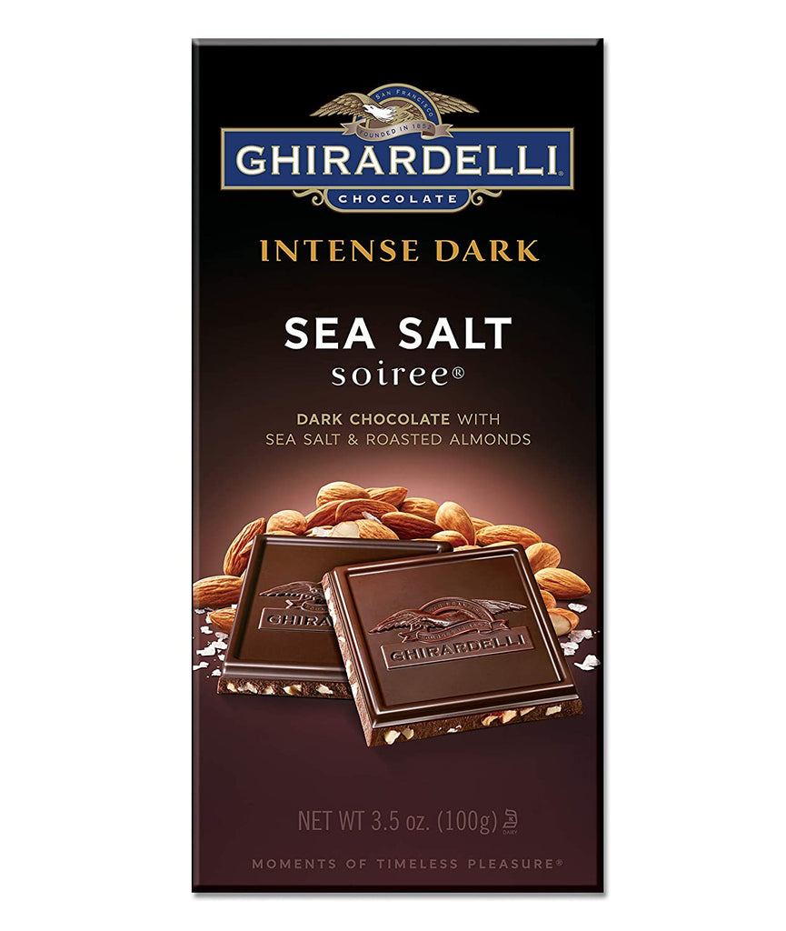 Ghirardelli Intense Dark Chocolate Sea Salt Soiree Bar, 3.5 oz, Pack of 6