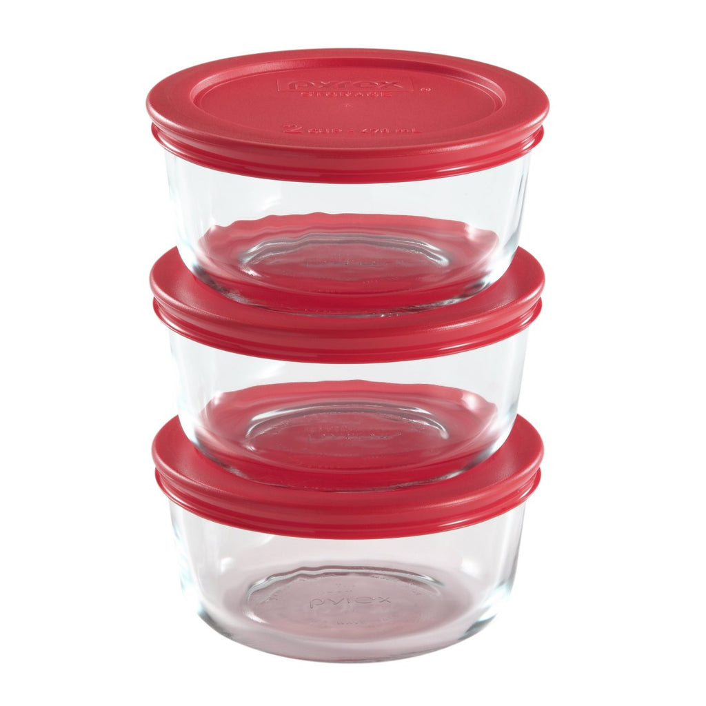 Pyrex 2-Cup Glass Food Storage Set with Lids