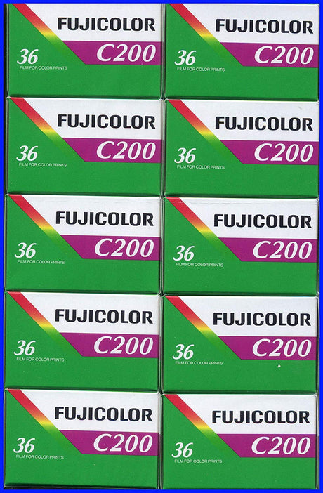 10 Rolls Fujifilm Fujicolor C200 200 ISO 36 exp 35mm Color Negative Film