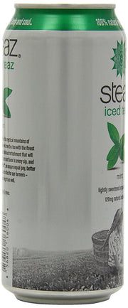 Steaz Organic Iced Teaz, Green Tea with Mint, 16-Ounce Cans (Pack of 12)