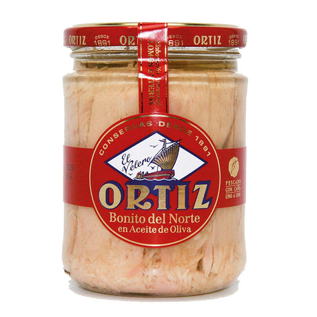 Ortiz, Tuna Bonito Del Norte In Olive Oil Jar, 7.76 Ounce