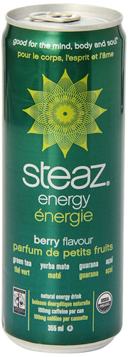 Steaz Energy Drink, Berry, 12 Ounce (Pack of 12)