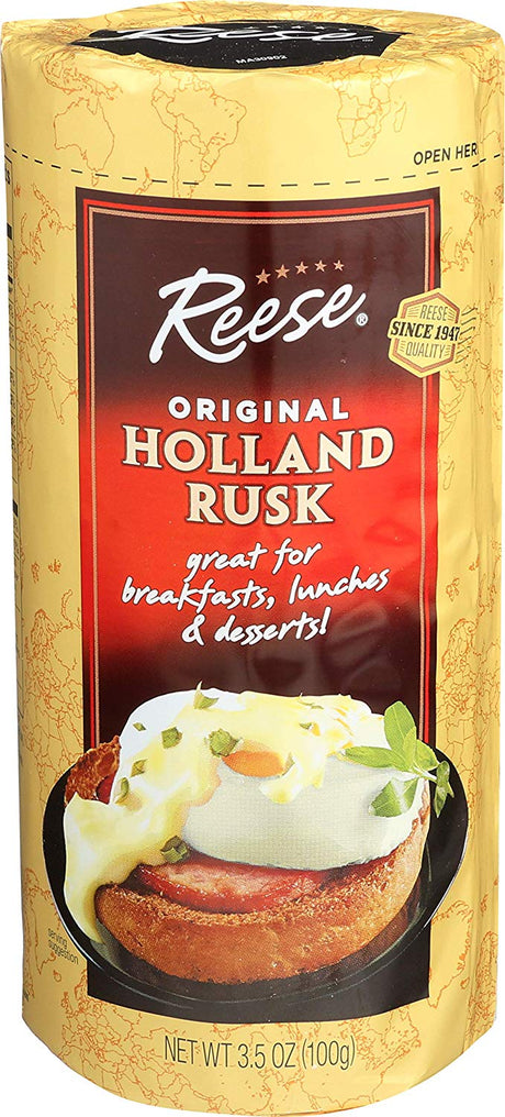 Reese Holland Rusk Light, Crisp Toast, 3.5-Ounce Packages (Pack of 12)