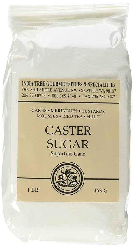 India Tree Superfine Caster Baking Sugar, 1 lb. bag