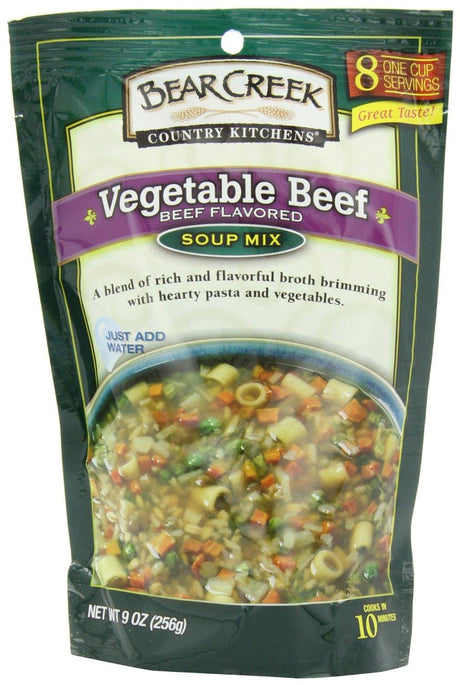 Bear Creek Vegetable Beef Soup Mix (Pack of 2) 9 oz Bags
