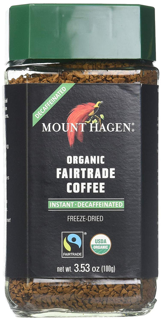 Mount Hagen Organic Freeze Dried Instant Decaffeinated Coffee, 3.53-Ounce Jars (Pack of 6)