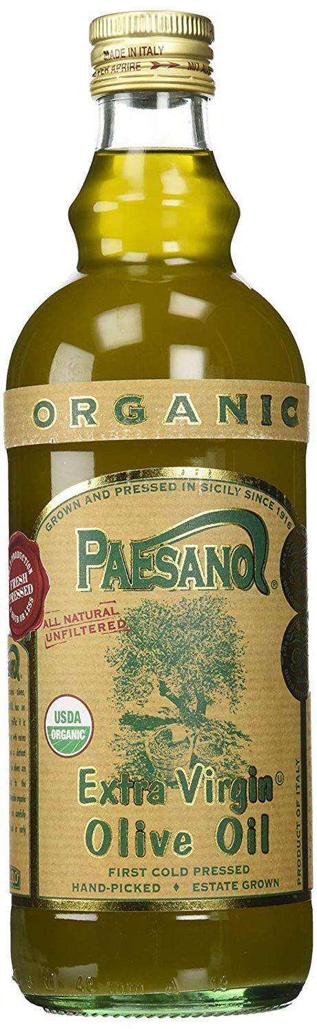 PAESANO Organice Unfiltered Extra Virgin Olive Oil, 33.8 FZ