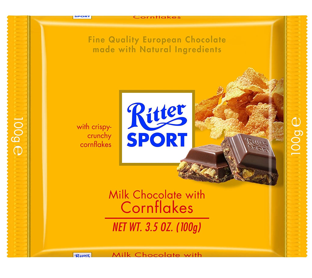 Ritter Sport, Milk Chocolate with Corn Flakes, 3.5-Ounce Bars (Pack of 10)