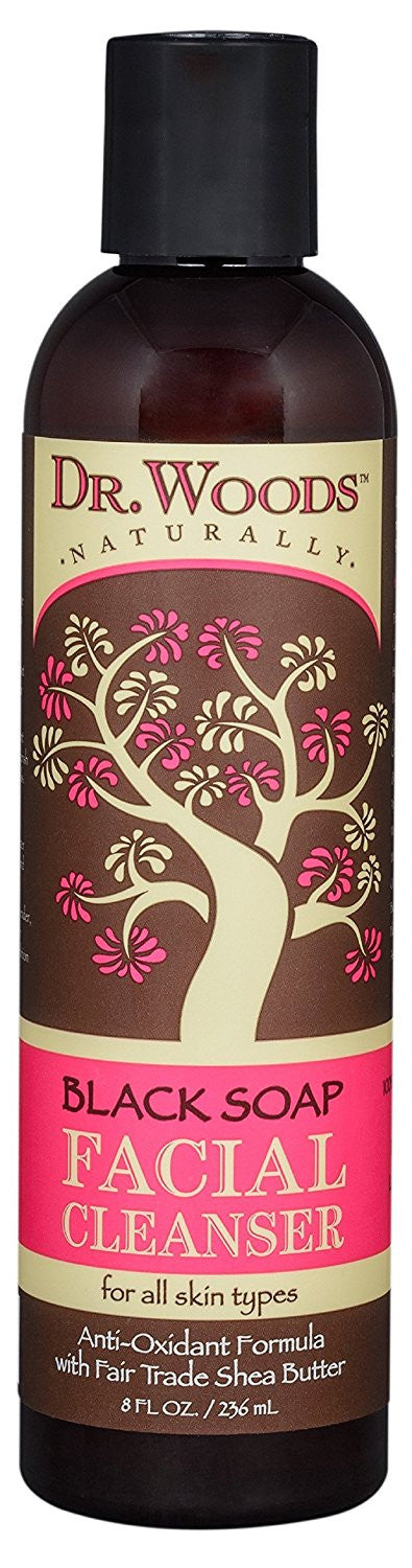 Dr. Woods Shea Vision Black Soap Liquid Facial Cleanser with Organic Shea Butter, 8 Ounce
