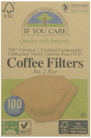 If You Care FSC Unbleached No 2 Coffee Filters, 100 Count