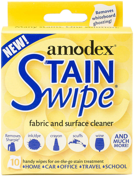 Amodex Products 10029 Stain Swipe Surface Cleaner Towelettes 10/Pkg