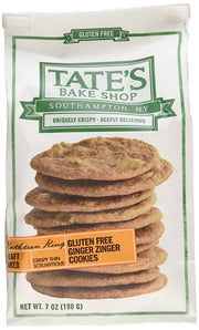 Tate's Bake Shop Gluten Free Ginger Zinger Cookies, 7oz Bag, Pack of 3