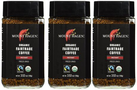 Mount Hagen: Organic caf? liofiliza Caf? Instant?neo ( Pack of 3 x 3,53 oz) (Pack of 3)