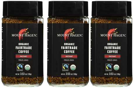 Mount Hagen: Organic café liofiliza Café Instantáneo ( Pack of 3 x 3,53 oz) (Pack of 3)
