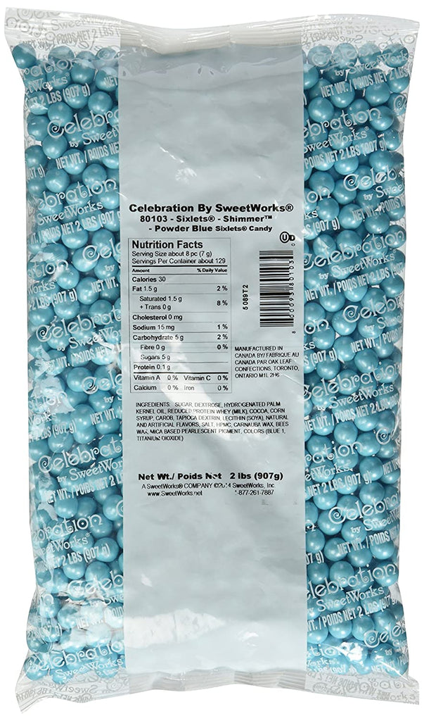 Sweetworks Sixlets Shimmer Powder, Blue, 2 Pound