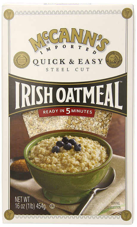 McCANN'S Steel Cut Irish Oatmeal, Quick & Easy, 16-Ounce Boxes (Pack of 6)
