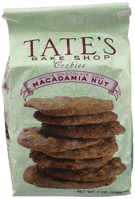Tates Bake Shop All Natural White Chocolate Macadamia Nut Cookies 7oz ( Pack of 3 )