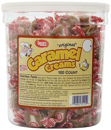 Goetze's Caramel Creams Candy Tub