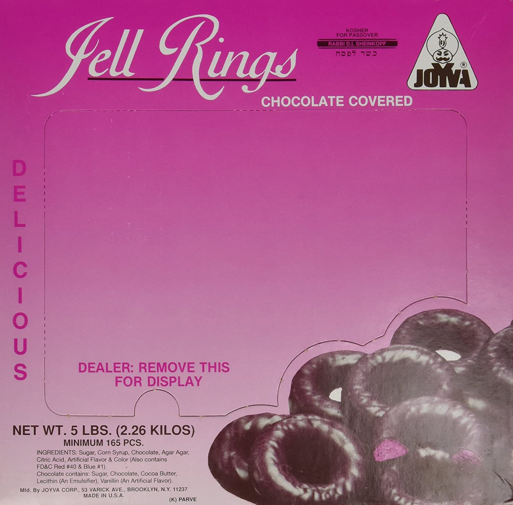 Chocolate Covered Jelly Rings by Joyva 5lbs