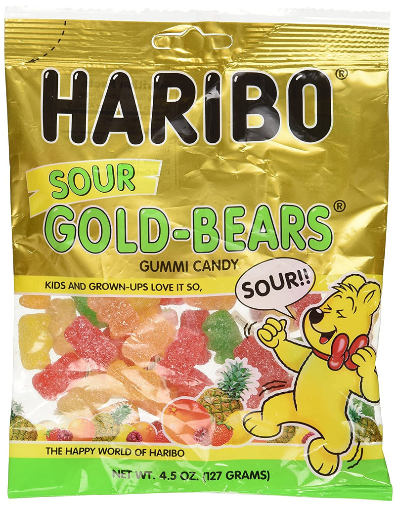 Haribo Sour Gold Bears Gummies Bag, 4.5 oz
