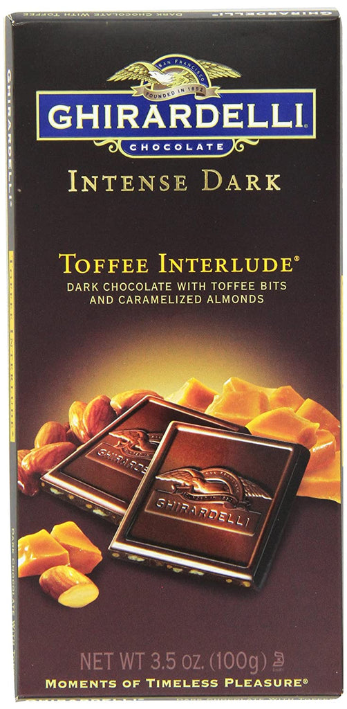 Ghirardelli Chocolate Intense Dark Bar, Toffee Interlude, 3.5-Ounce Bars (Pack of 6)