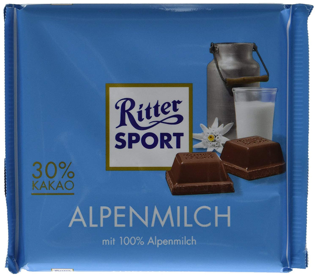 Ritter Sport, Alpine Milk Chocolate, 3.5-Ounce Bars (Pack of 12)