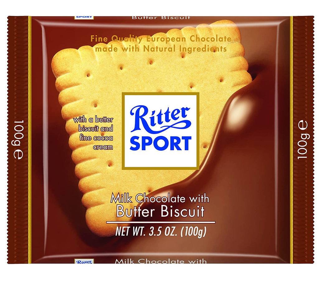 Ritter Sport Milk Chocolate with Butter Biscuit, 3.5 Ounce - 11 per case.