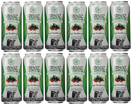 Steaz Zero Calorie Berry Energy Drink  12-Ounce Cans (Pack of 24)